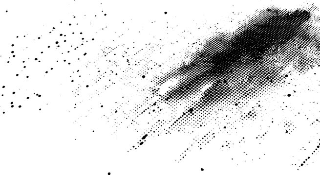 Creative Paint Splash with Halftone Dots. Modern Grunge Ink Texture Design