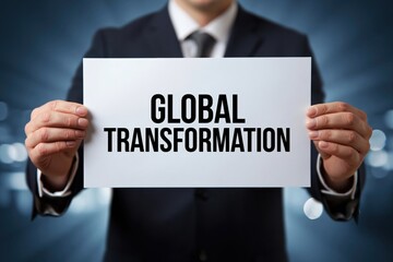 Obraz premium Business Leader Presenting the Idea of Global Transformation