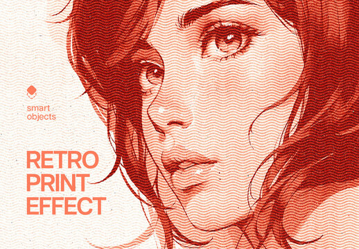 Duotone Print Photo Effect &ndash; Halftone for Album Cover & Social Media (PSD)
