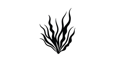 Abstract black foliage design with flowing lines creates a striking silhouette © njhasan