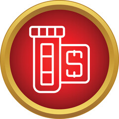 Fototapeta premium Medicine bottle and dollar sign illustrating the high cost of healthcare and pharmaceutical expenses