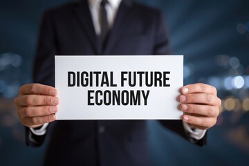 Obraz premium Presenting the concept of a digital future economy