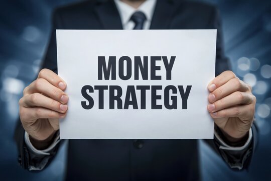 Businessman presenting a new money strategy for investment