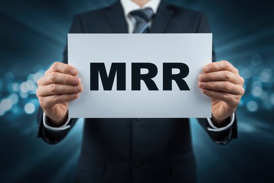 Financial analyst showing the MRR business metric