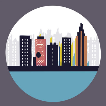 night city vector illustration