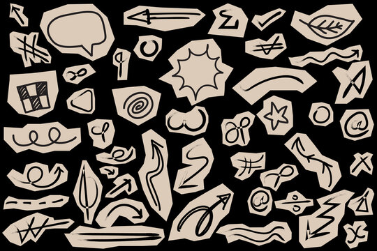 Collection of Hand-drawn doodle. Arrows - Directional and Decorative Elements.