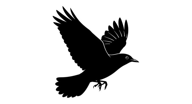 Black and white of a soaring eagle with spread wings bird flight