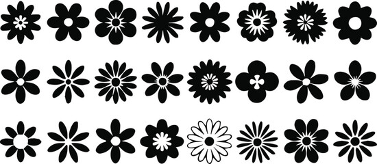 flower geometric motif grid floral emblem vector set © AIcon Star