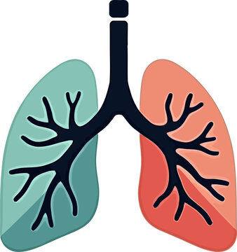Modern icon medical healthcare and medicine - stylized representation of human lungs, depicting respiratory system health and pulmonary function