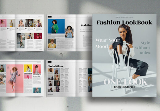 Light Grey Fashion Lookbook Brochure Layout