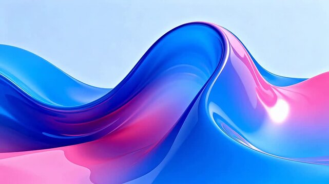 Abstract flowing blue and pink wave