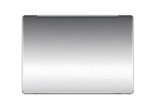 Shiny Silver Laptop Closed on White Background