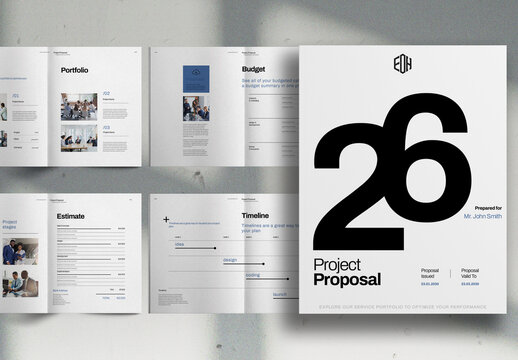 Minimalist Agency Project Proposal Brochure Layout