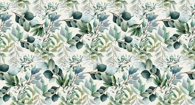 Delicate seamless succulent pattern with soft sage and mint rosettes in an airy watercolor style, calming botanical repeat design for fabric, wallpaper, stationery and home decor. Vector illustration