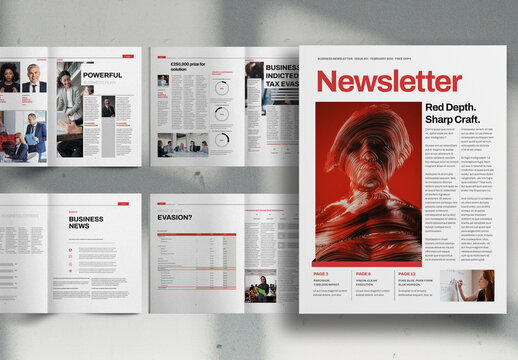 Vibrant Red Promo Newsletter Brochure Layout
