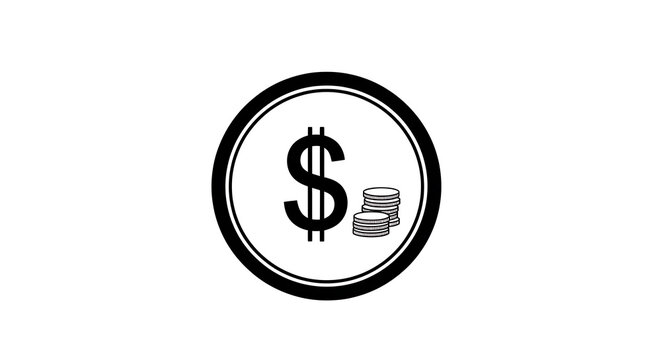 Black and white of a dollar sign inside a magnifying glass