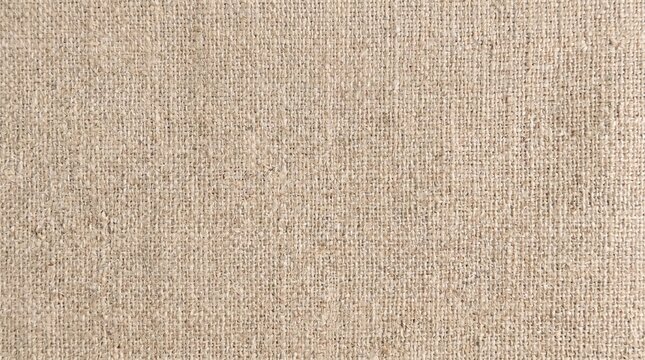 Closeup of natural linen fabric texture beige burlap background with a coarse weave pattern high quality textile material for design and decoration