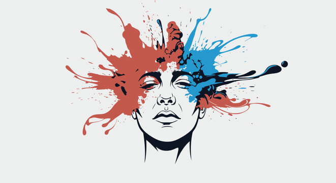 Creative Mind Concept with Colorful Paint Splatter