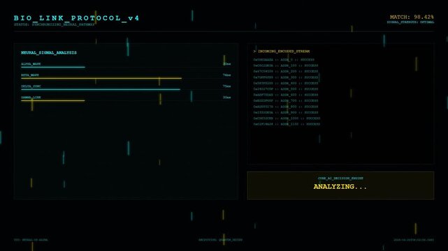 Bio Link Neural Pathway Synchronization HUD Interface.