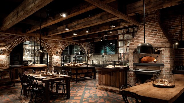 Interior design of Rustic french bakery  