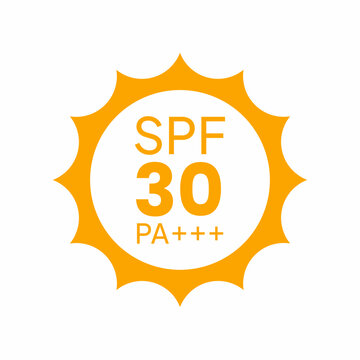 Yellow sun icon with SPF 30 and PA text on a white background