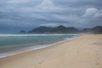 Fototapeta premium Cloudy afternoon at Grumari Beach - Rio de Janeiro, Brazil