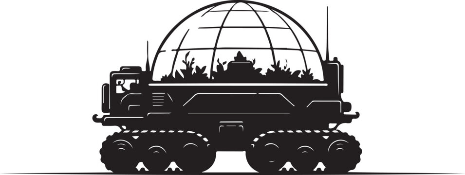 Military tank, armored vehicle, combat transport, black silhouette