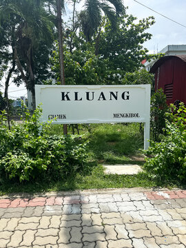 Johor, Malaysia, April 22, 2026: Old Kluang KTMB Station Signboard