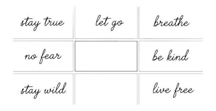Inspiring handwritten quotes on white background motivational words