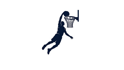 Basketball Player Slam Dunk Silhouette Vector Sports Illustration © Ating