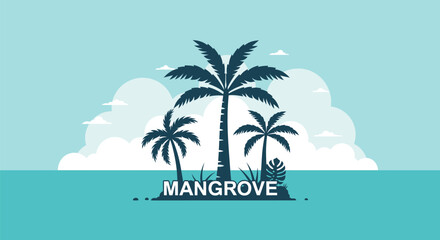 Fototapeta premium Mangrove trees in tropical island ecosystem.