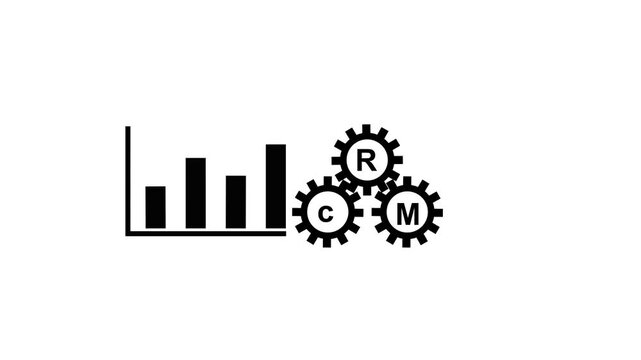 Animated gear cog loading icon animation isolated on white background.4k video