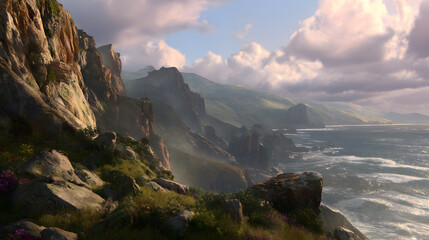 Fototapeta premium Cliffside Ocean View