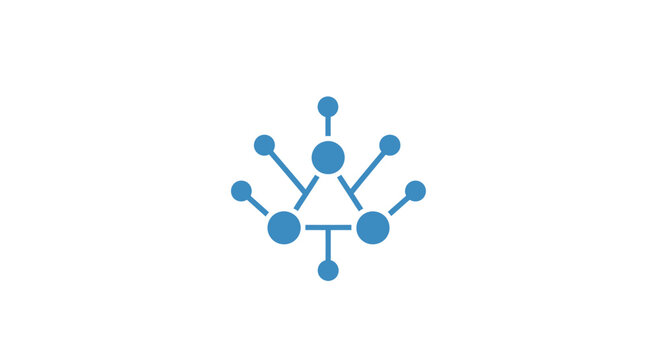 Blue Network Connection Node Diagram.
