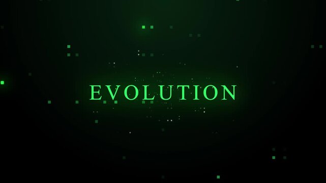 Green text on black background with pixelation effect