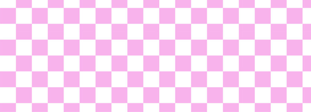 Pink tile checkerboard background, pattern grid. Retro psychedelic checkered wallpaper. Groovy pastel chessboard surface. Distorted geometric grid