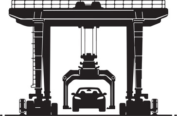 Obraz premium Industrial car lift, vehicle hoist, garage equipment, mechanical engineering