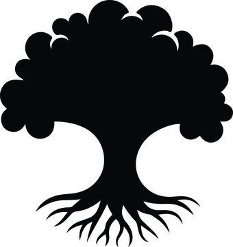 Minimal Black Tree Logo Monoline Elegant Nature Branding Vector Design
