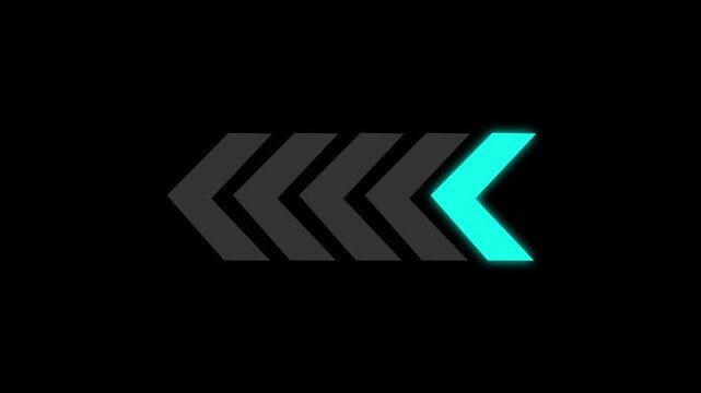 Blinking arrow loop animation for overlay navigation with dynamic swipe right motion cues.