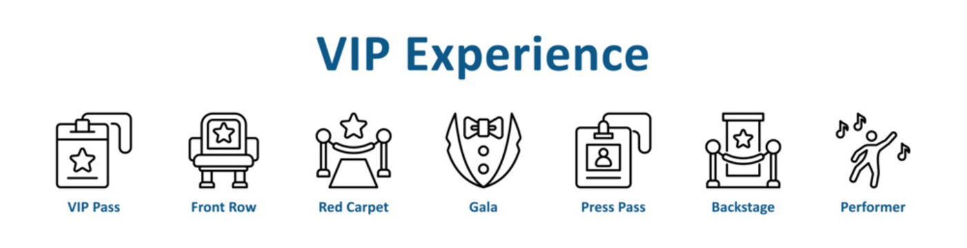 Vip Experience web icon banner with line art style