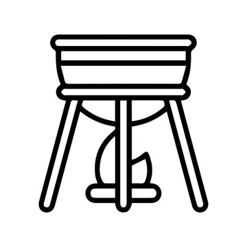 Fondue Pot with Flame Icon