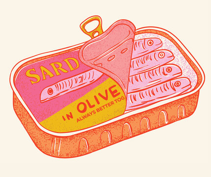 Sardines fish artwork for t shirt print, poster, sticker and other uses.