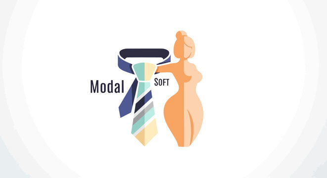 Abstract Illustration of a Tie and a Woman Representing Modal Soft.