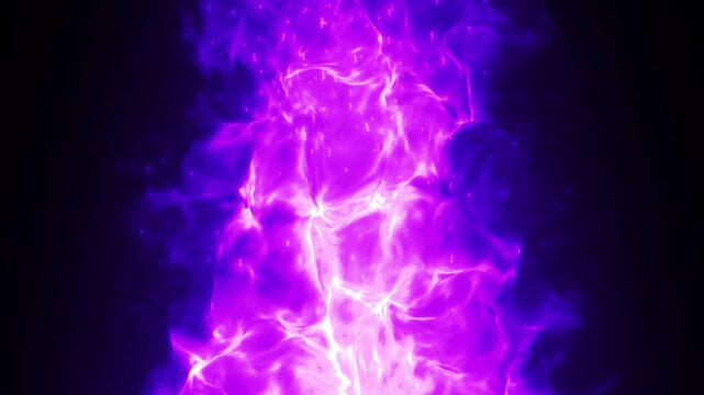 高く燃え上がる紫色の炎のエフェクトの動画