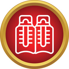 Vector illustration displaying white diving flippers on a red and gold circular background © ylivdesign