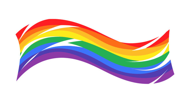 Rainbow colorful wave symbol pride.