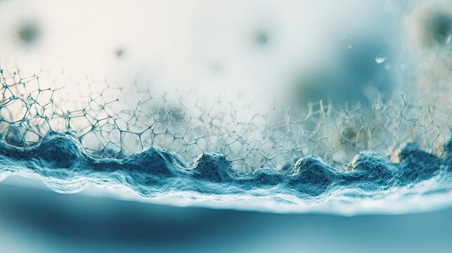 Biological cell structure network on organic surface