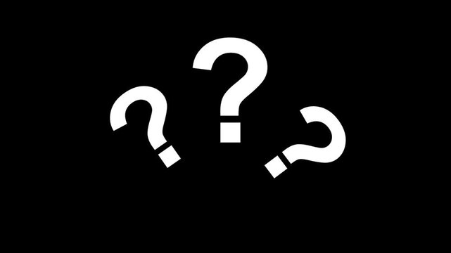 Multiple Question Marks Burst Animation on Green Screen Confusion Explosion Motion Graphic for Doubt and Thinking Concept.