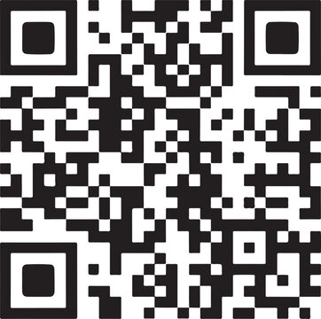 QR code vector icon illustration isolated on transparent background grid.