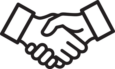 Obraz premium Handshake icon, business partnership symbol, agreement handshake, corporate handshake